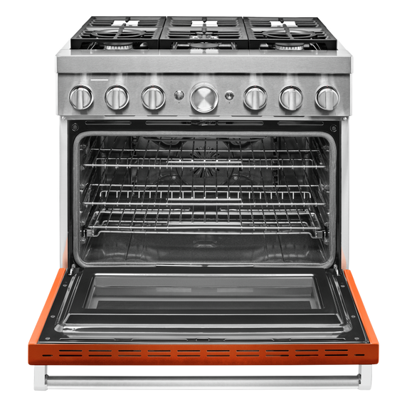 KitchenAid® 36'' Smart Commercial-Style Dual Fuel Range with 6 Burners KFDC506JSC