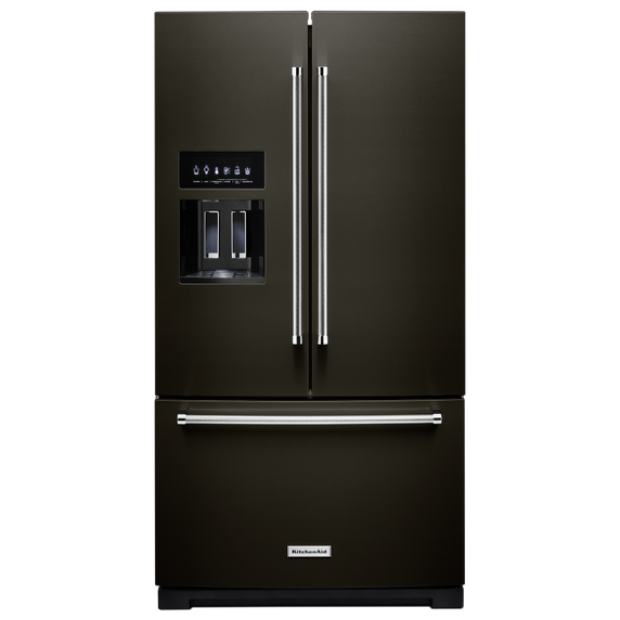 Kitchenaid® 26.8 Cu. Ft. Standard-Depth French Door Refrigerator with Exterior Ice and Water Dispenser KRFF577KBS