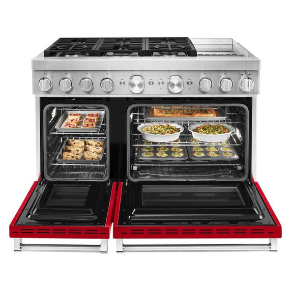 KitchenAid® 48'' Smart Commercial-Style Dual Fuel Range with Griddle KFDC558JPA