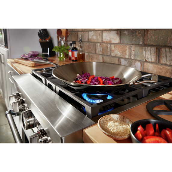 KitchenAid® 30'' Smart Commercial-Style Dual Fuel Range with 4 Burners KFDC500JMB
