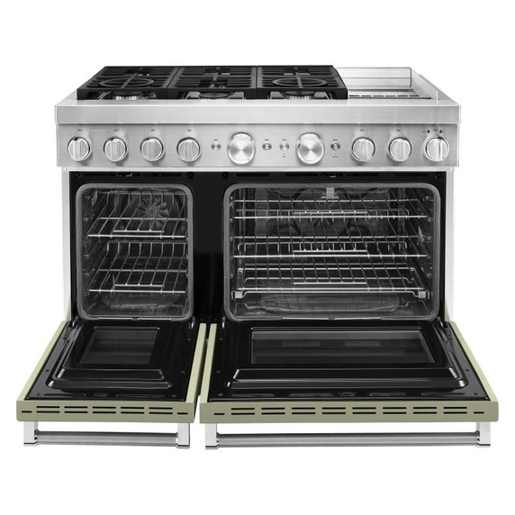 KitchenAid® 48'' Smart Commercial-Style Dual Fuel Range with Griddle KFDC558JAV