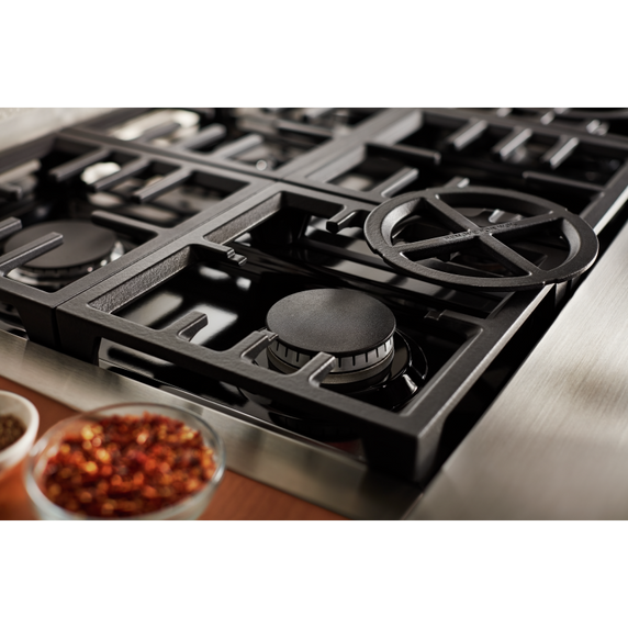 KitchenAid® 48'' Smart Commercial-Style Dual Fuel Range with Griddle KFDC558JSS