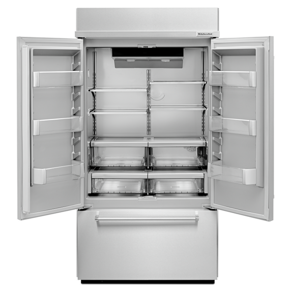 Kitchenaid® 24.2 Cu. Ft. 42 Width Built-In Stainless French Door Refrigerator with Platinum Interior Design KBFN502ESS