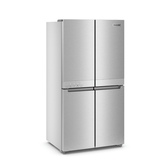 Kitchenaid® 19.4 cu. ft. 36-inch wide Counter-Depth 4-Door Refrigerator with PrintShield™ Finish KRQC506MPS