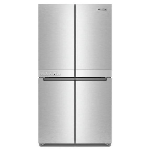 Kitchenaid® 19.4 cu. ft. 36-inch wide Counter-Depth 4-Door Refrigerator with PrintShield™ Finish KRQC506MPS