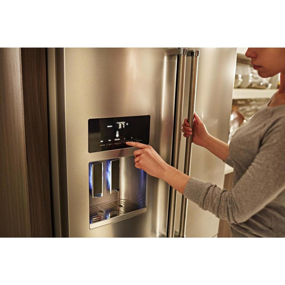 Kitchenaid® 26.8 Cu. Ft. Standard-Depth French Door Refrigerator with Exterior Ice and Water Dispenser KRFF577KPS