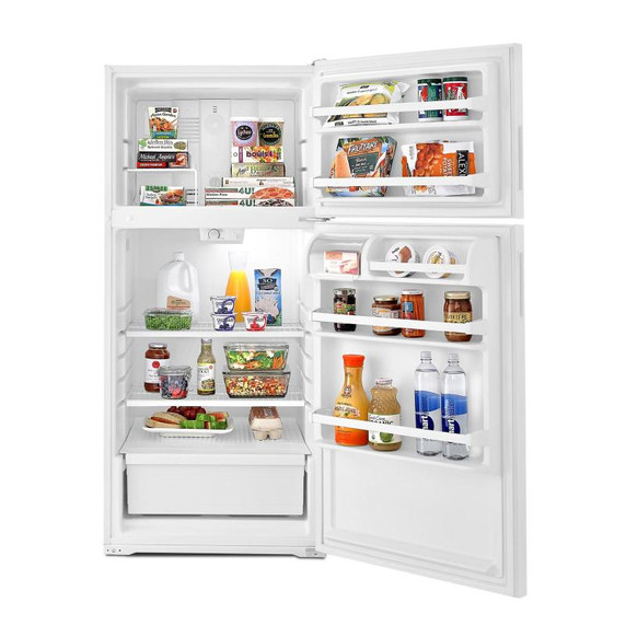 Amana® 14 cu. ft. Top-Freezer Refrigerator with Flexible Storage Options ART104TFDW