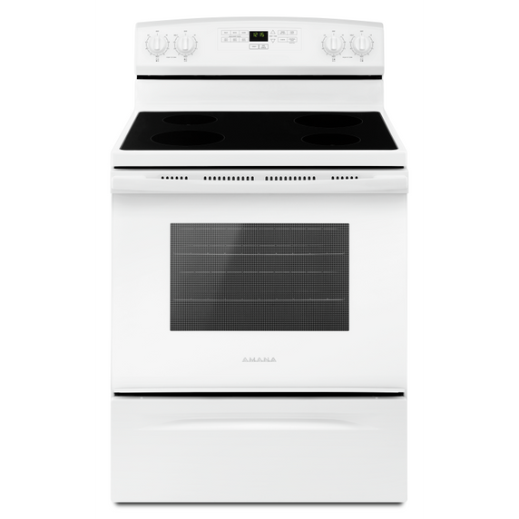 Amana® 30-inch Electric Range with Extra-Large Oven Window YAER6303MFW