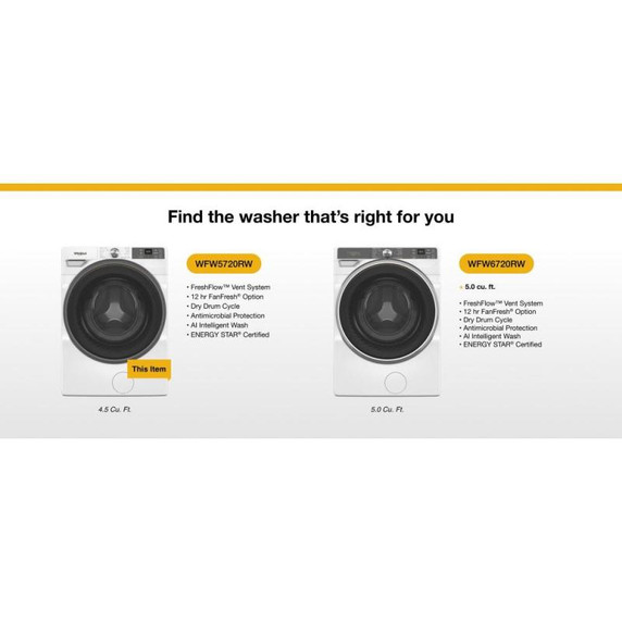 Whirlpool® 5.2 cu. ft. I.E.C. Smart Front Load ENERGY STAR® Certified Washer with FreshFlow™ Vent System WFW5720RW