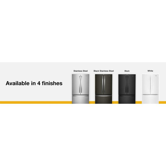 Whirlpool® 36-Inch Wide Counter-Depth French Door Bottom Mount Refrigerator - 20 cu. ft. WRFC2036RB