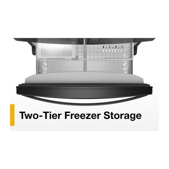 Whirlpool® 36-Inch Wide Counter-Depth French Door Bottom Mount Refrigerator - 20 cu. ft. WRFC2036RB