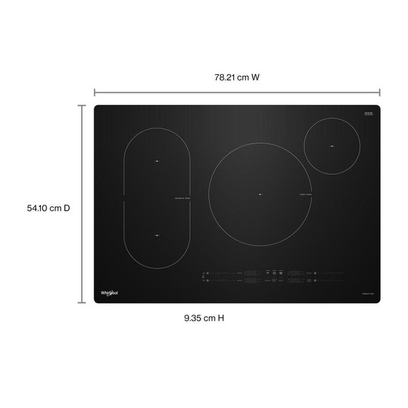Whirlpool® 30" Intelligent Induction Cooktop with Temp Cook™ Technology WCIT7030SB Whirlpool® 30" Intelligent Induction Cooktop with Temp Cook™ Technology WCIT7030SB