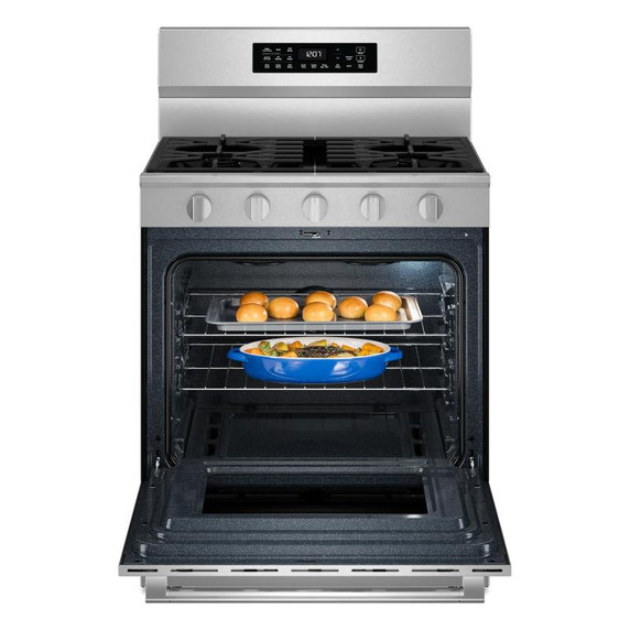 Maytag® 30-Inch Wide Freestanding Gas Range with Grill Mode and No Preheat Air Fry - 5.0 Cu. Ft. MFGS7030SZ Maytag® 30-Inch Wide Freestanding Gas Range with Grill Mode and No Preheat Air Fry - 5.0 Cu. Ft. MFGS7030SZ