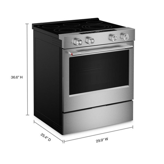 Kitchenaid® 5.3 Cu. Ft. Slide-in Electric Range with Two Even-Heat™ Hyper Elements and Convection Cooking Modes YKSES530SPS Kitchenaid® 5.3 Cu. Ft. Slide-in Electric Range with Two Even-Heat™ Hyper Elements and Convection Cooking Modes YKSES530SPS