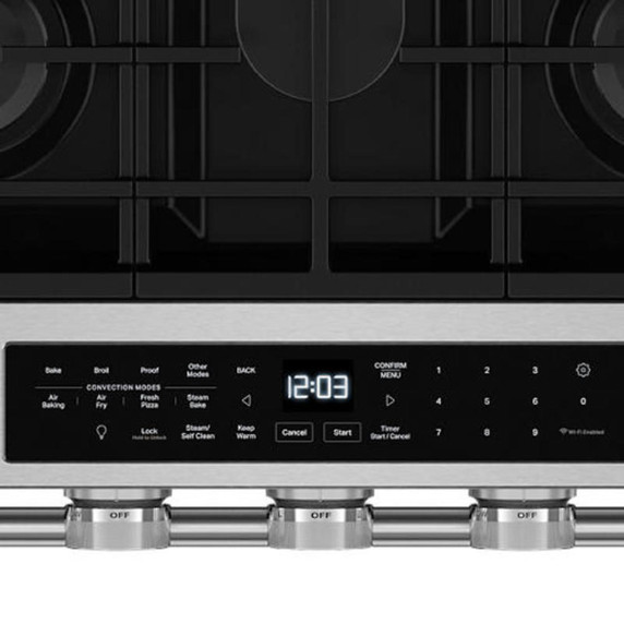 Kitchenaid® 5.0 Cu. Ft. Smart Slide-in Gas Range with Convection Cooking Modes and 2-in-1 Burner KSGS530SPS