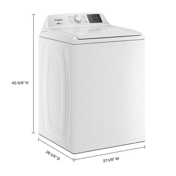 4.8 - 4.9 Cu. Ft. Whirlpool® Top Load Washer with 2-in-1 Removable Agitator. WTW4107SW