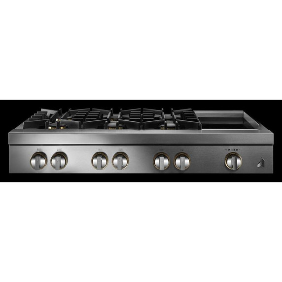 Jennair® 48" RISE™ Gas Professional-Style Rangetop with Chrome-Infused Griddle JGCP548HL
