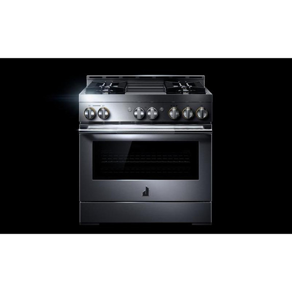Jennair® 36" RISE™ Gas Professional-Style Range with Chrome-Infused Griddle JGRP536HL