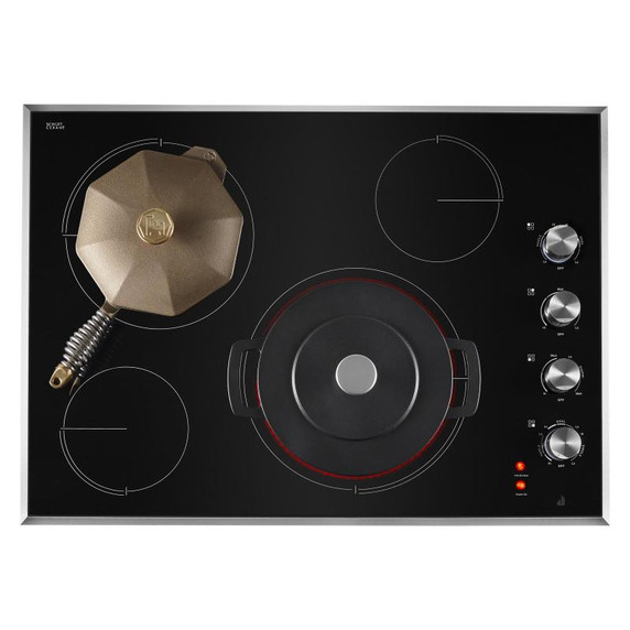 Jennair® 30"  Lustre Stainless Radiant Glass Cooktop with Halo-Effect Knobs JEC3430HS