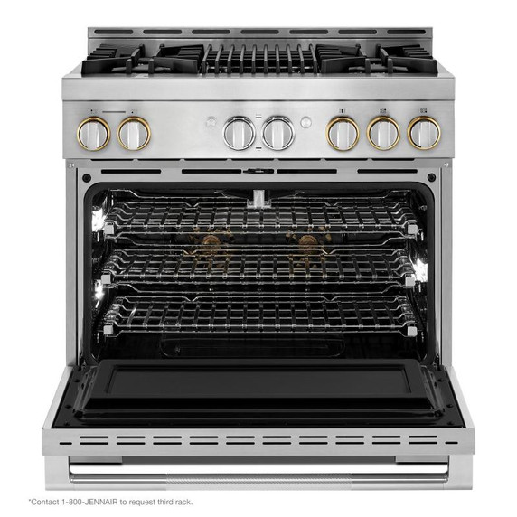 Jennair® 36" RISE™ Gas Professional-Style Range with Infrared Grill JGRP636HL