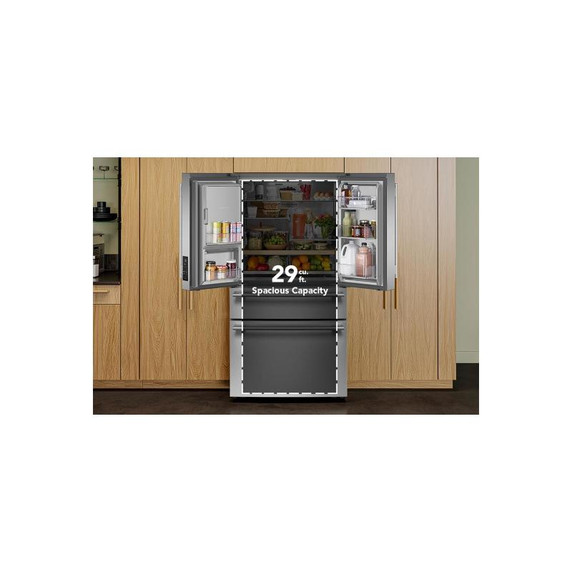 Kitchenaid® 29 cu. ft. French Door Refrigerator with Exterior Water and Ice and FreshChill™ Full-Width Refrigerated Drawer KRMF436SPS