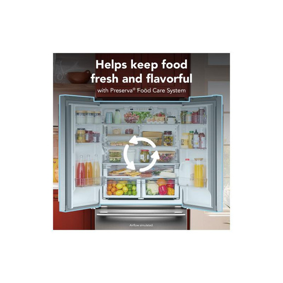 Kitchenaid® 20 Cu. Ft. 36-Inch Counter-Depth French Door Refrigerator with Internal Water Dispenser KRFC136SPS