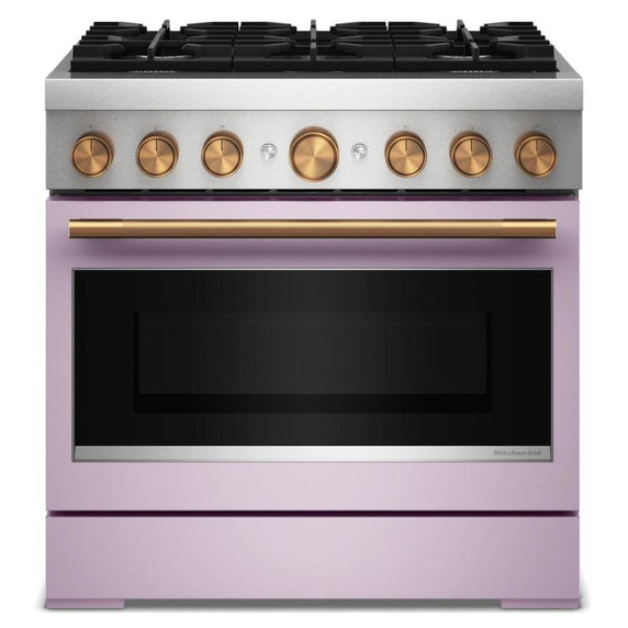 Kitchenaid® 36-Inch 6 Burner Commercial-Style Dual Fuel Range with No Preheat Air Fry Mode KFDS936SWF