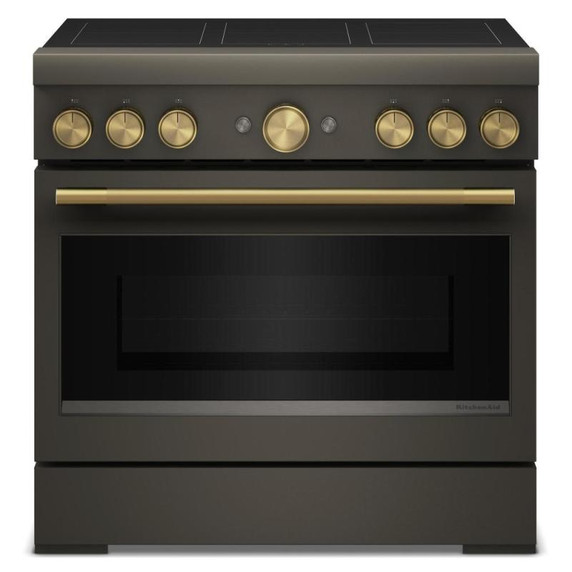 KitchenAid® 36-Inch 6-Element Induction Freestanding Commercial-Style Range with Air Fry KFIS936SBE