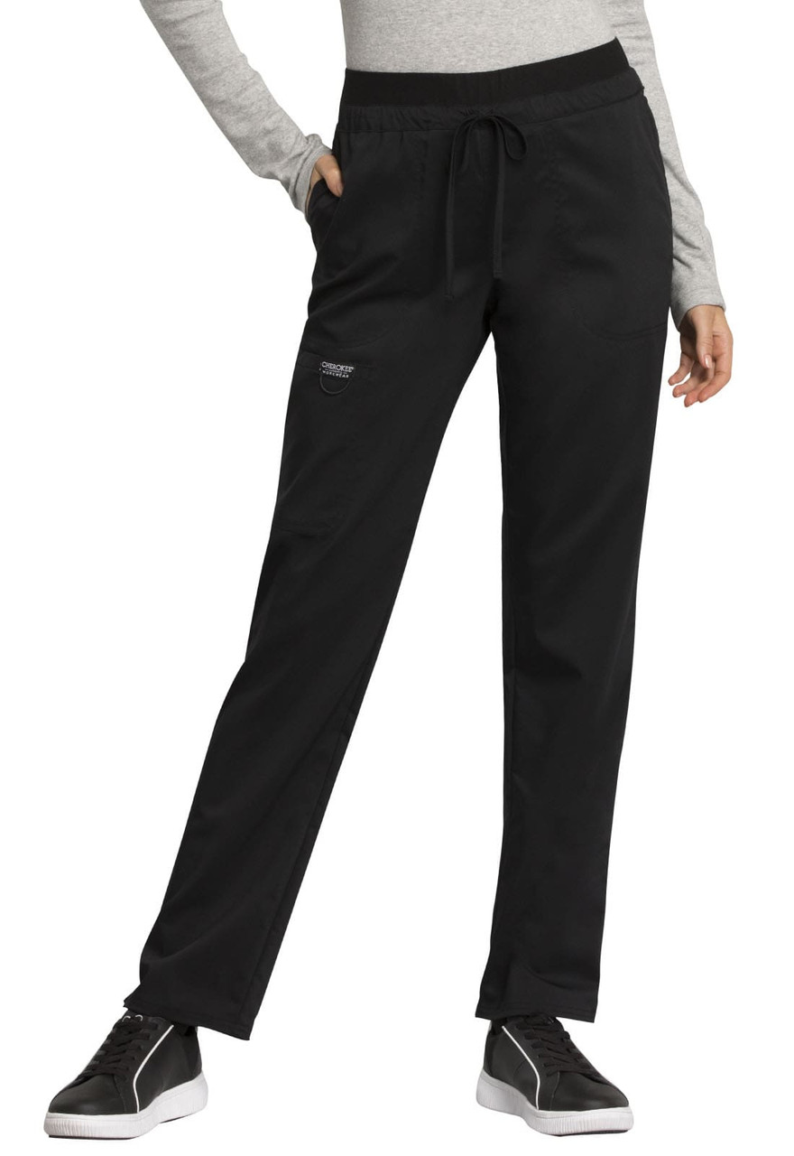 Women's Cherokee Form Mid Rise Tapered Leg Drawstring Pant