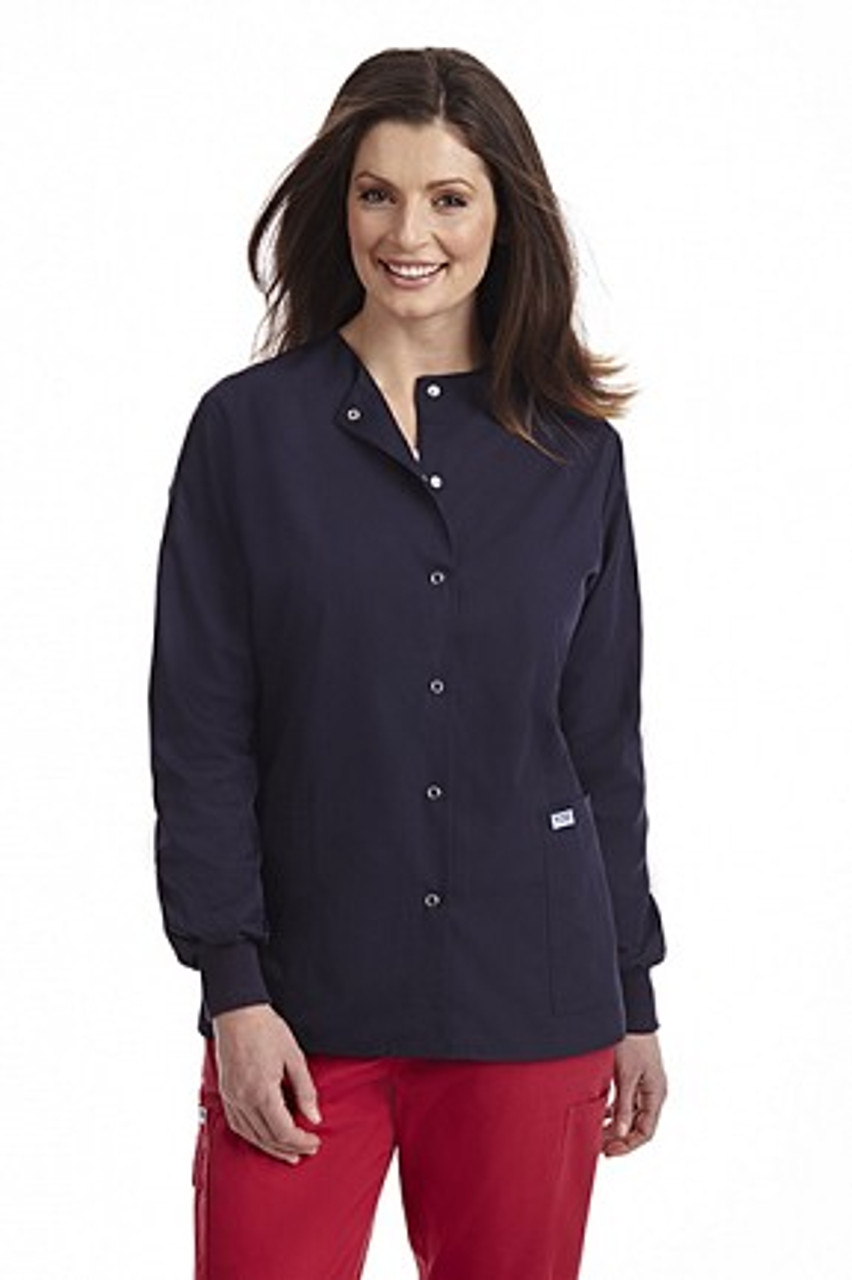 WJ370 - Women's Cuffed Snap Closure Warm Up Jacket