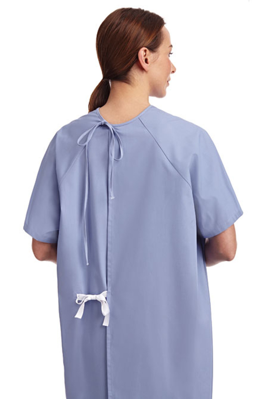 Dark Blue Disposable Hospital Examination Patient Gown with Short Sleeves -  China Patient Gown, Disposable Gown | Made-in-China.com