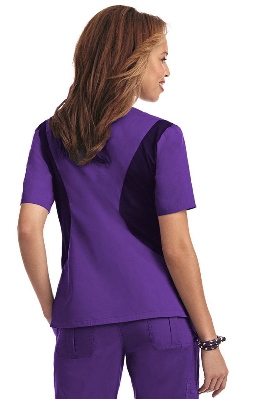 Butter-Soft STRETCH Active Color Block Scrub Top