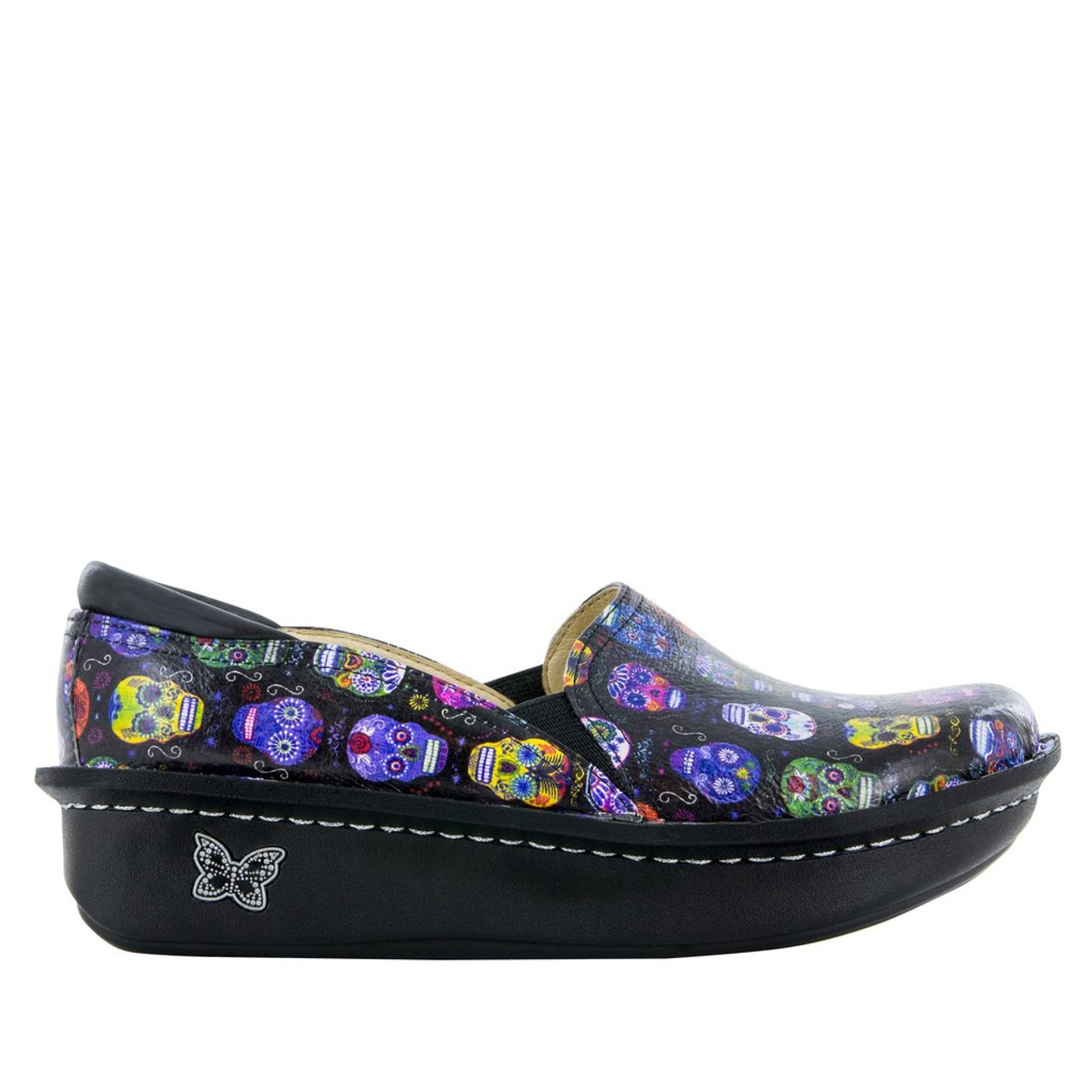 sugar skull nursing clogs