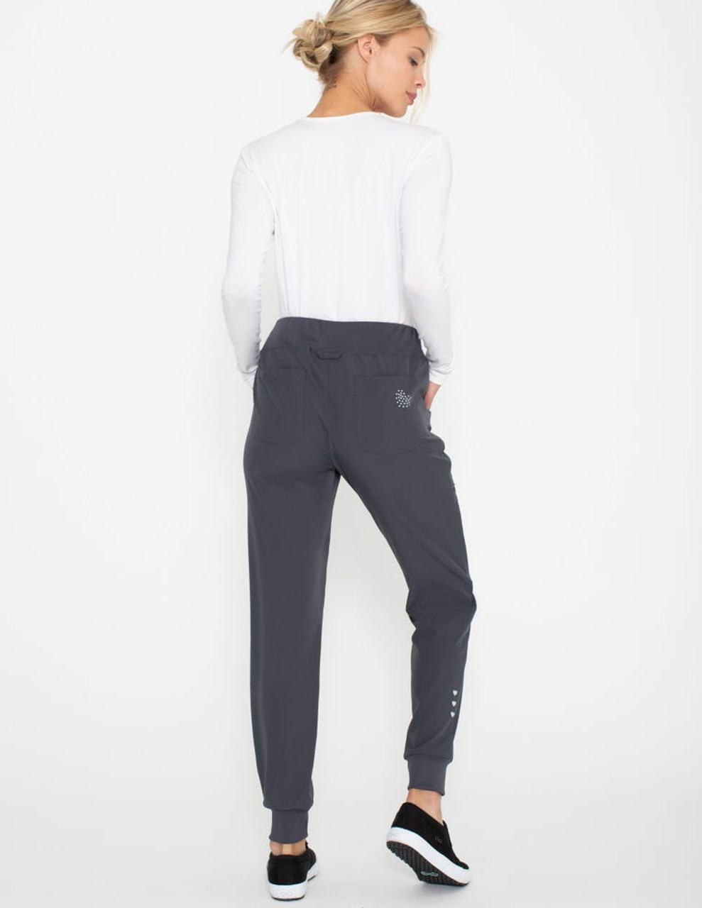Mid-Rise Elastic Waist Jogger Pant with Ribbed Cuffs - 28