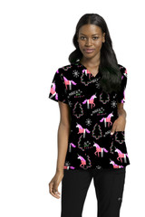 Clearance White Cross Women's Moose Scrub Top - Scrub Depot