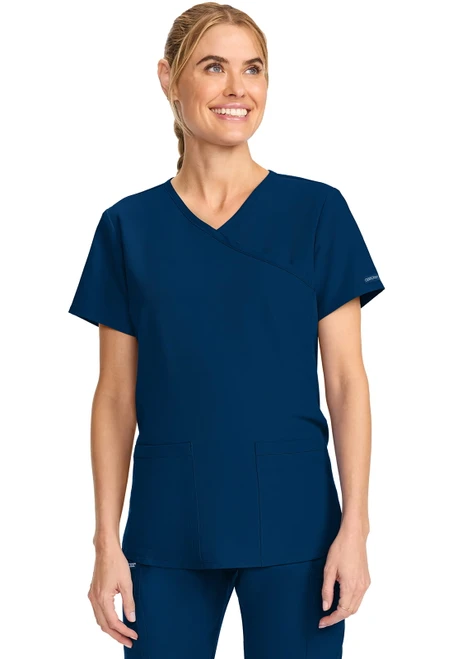 CK701A Cherokee Maternity Mock Wrap V-Neck Top