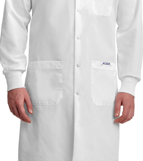 Snap Closure Knitted Cuff Lab Coat On Sale