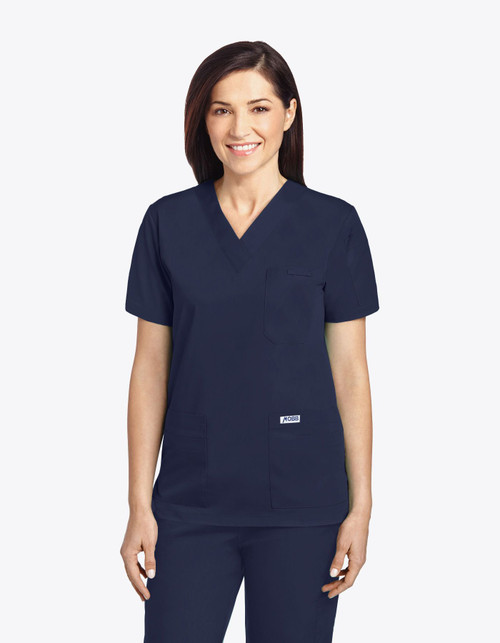 520T - 6 Pocket Solid V Neck Scrub Top