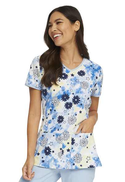 Clearance White Cross Women's Jolly Penguin Scrub Top - Scrub Depot