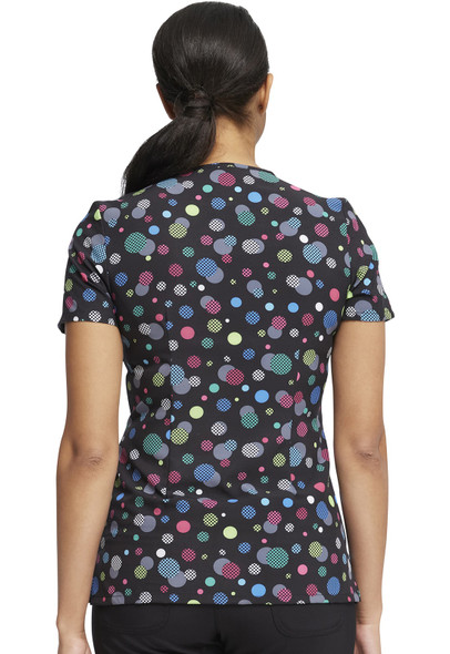 Clearance Dynamix by Dickies Women's Dots So Bright Print Scrub Top