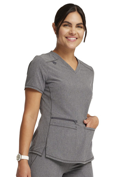 Clearance Cherokee Allura Women Stretchy Top Heather Graphite