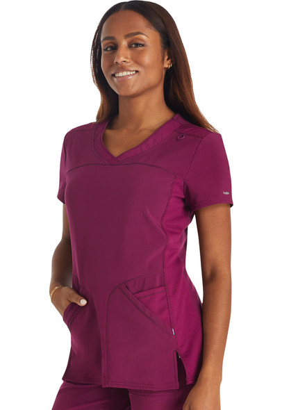 Clearance Inspira Flex Crossover V-Neck Top Wine