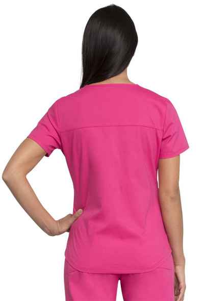 Cherokee Petite Modern Classic Cargo V-Neck Set (WW665/WW170P) in Hot Pink