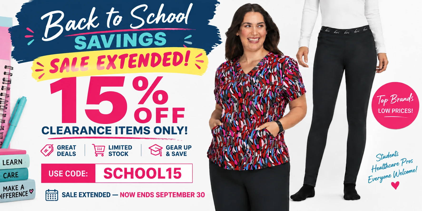 Back to School Savings - 15% off clearance items only with code SCHOOL15