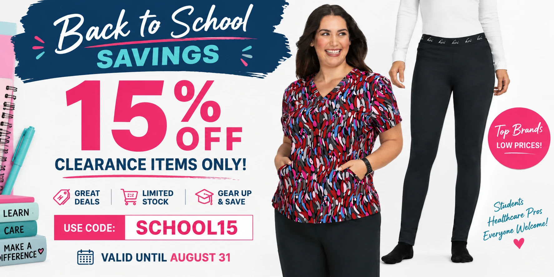 Back to School Savings - 15% off clearance items only with code SCHOOL15