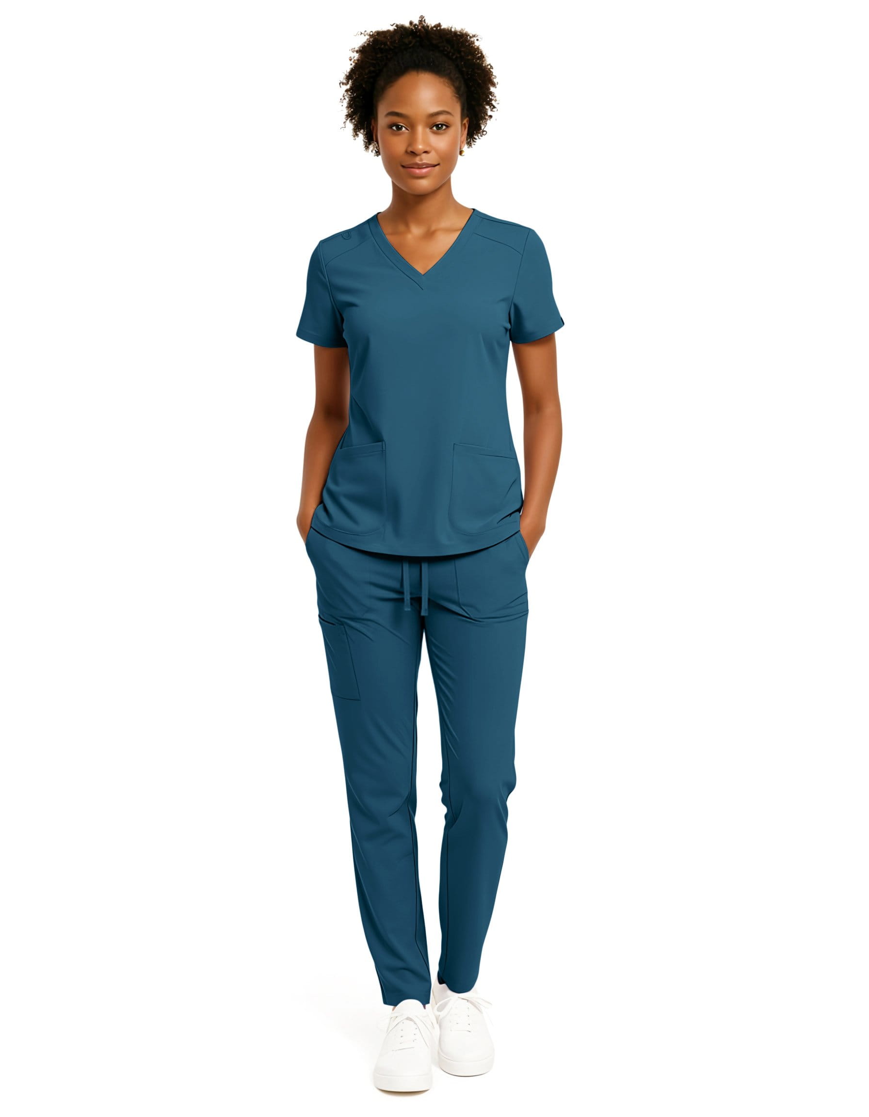 パンツ upper hights THE CLARA 22 CYANBLUE Clearance Hey Scrub V-Neck Opened Leg Set - Scrub Depot