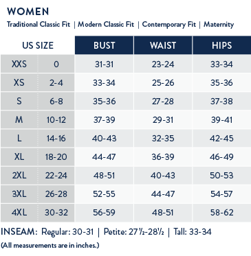 Cherokee Workwear Size Chart