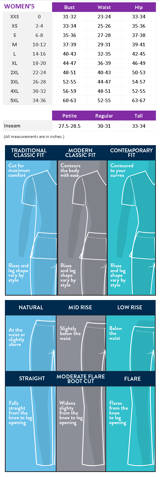 SIZE CHARTS (All sizes in CANADA/USA) – K. Barketti