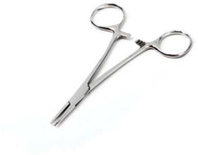 2-Piece Straight & Curved Hemostat Forceps Set - Locking Clamps, Stainless Steel For Medical, Craft & Hobby Use