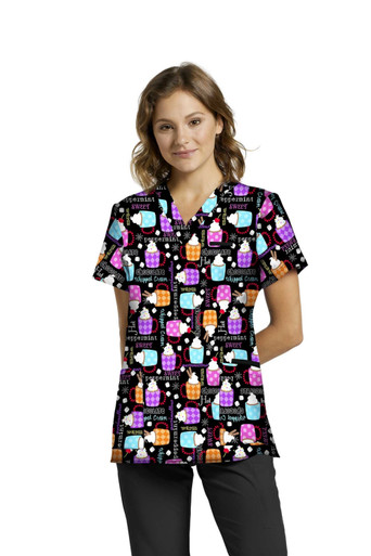 Clearance White Cross Women's Moose Scrub Top - Scrub Depot